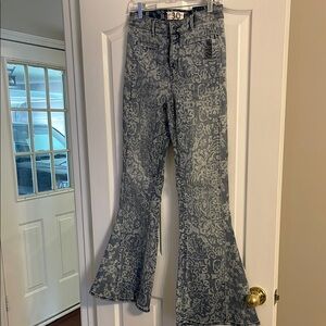 Free People Blue Flare Jeans